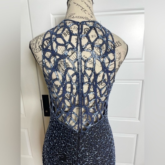 SCALA Vintage Silk Sequin Beaded Evening Gown - Picture 5 of 10